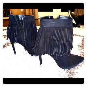 Aldo Fringe Black Booties